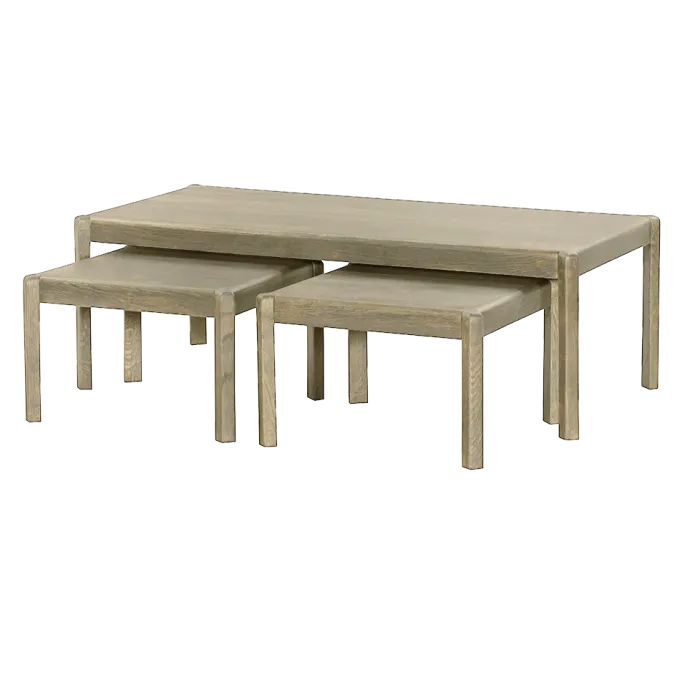 Tower Living Amalfi Salontafel- en Bijzettafelset white wash vanaf 50 cm