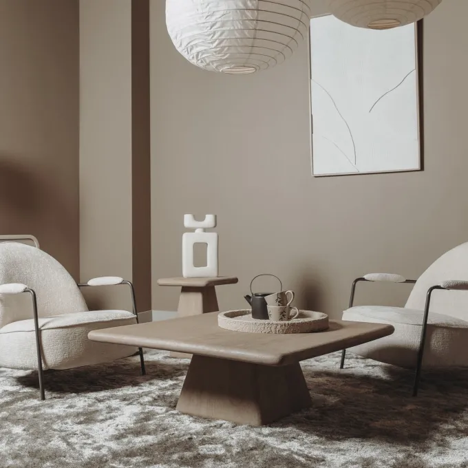 Tower Living Asti Bijzettafel vierkant naturel 40 cm