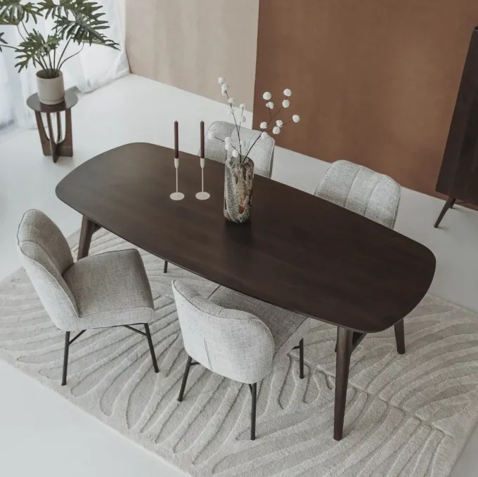 Tower Living Aura Eetkamertafel espresso 220 cm - Deens Ovaal