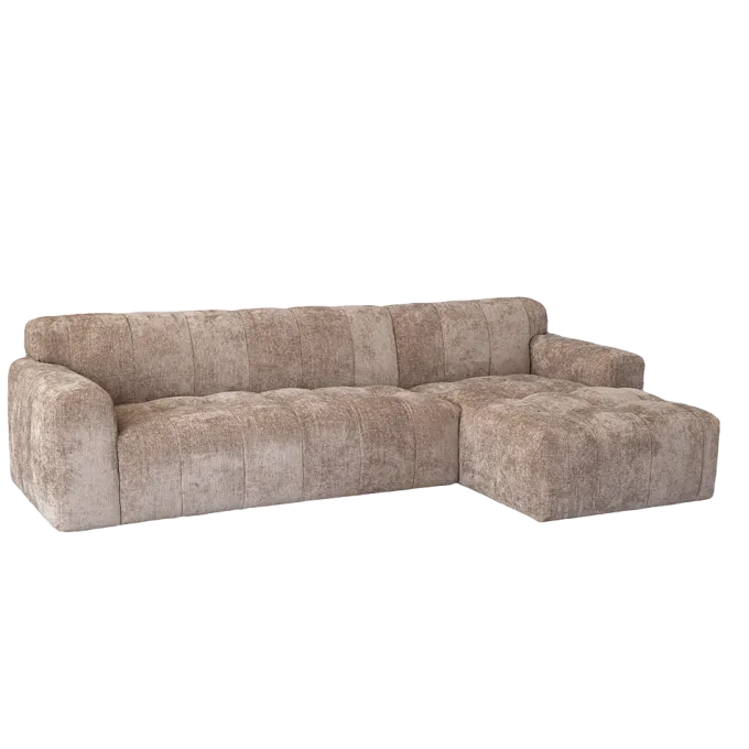 Tower Living Austin 2.5 zits + Chaise Rechts - Haga 39 cappuccino