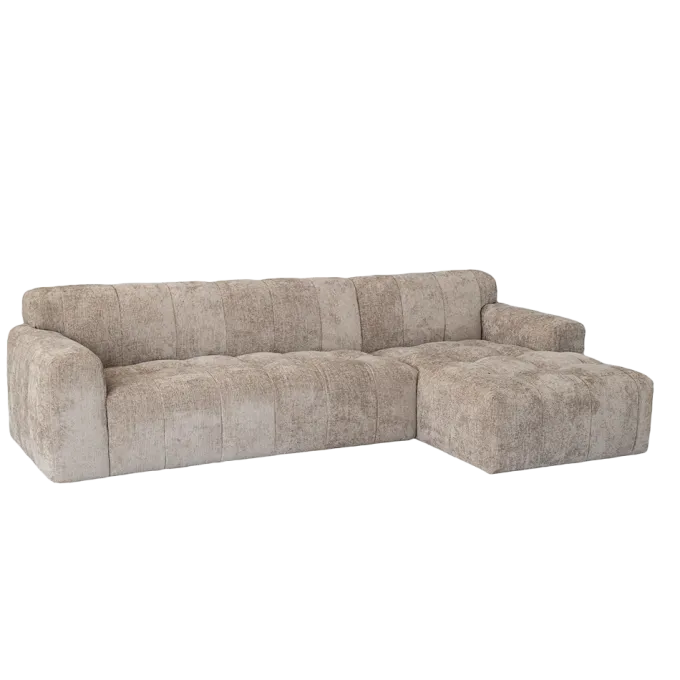 Tower Living Austin 2.5 zits + Chaise Rechts - Haga 30 beige