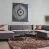 Tower Living Bank Leeds - Chaise longue + 2,5 zits + ottomane Rechts - City 453 Mosgroen / Grijs