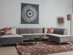 Tower Living Bank Leeds - Chaise longue + 2,5 zits + ottomane Rechts - City 453 Mosgroen / Grijs