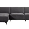 Tower Living Bank Leeds - 2,5 zits + chaise longue Links - City 464 Zwart blauw