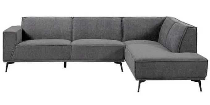 Tower Living Bank Leeds - 2,5 zits + ottomane Rechts - City 464 Zwart blauw
