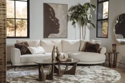 Tower Living Bank Prescot 2 5-AR + Chaise L - Sahara 120 beige