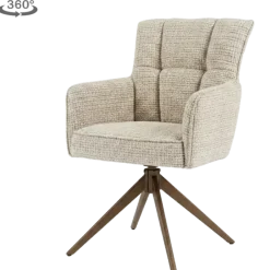 Tower Living Bardi Armstoel - Cremona 14 beige- Anodic (draaibaar)