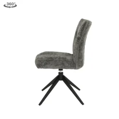 Tower Living Bardi Stoel - fabric Haga 16 charcoal (draaibaar)