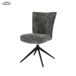 Tower Living Bardi Stoel - fabric Haga 16 charcoal (draaibaar)