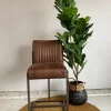 Tower Living Barkruk Ferro - Cognac, donkerbruin, groen en antraciet