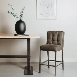 Tower Living Barstoel Vasco - Grijs, bruin en groen