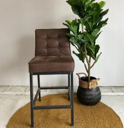 Tower Living Barstoel Vasco - Grijs, bruin en groen