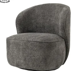 Tower Living Belvi Fauteuil - fabric AJ3019-20 Dark grey (draaibaar)