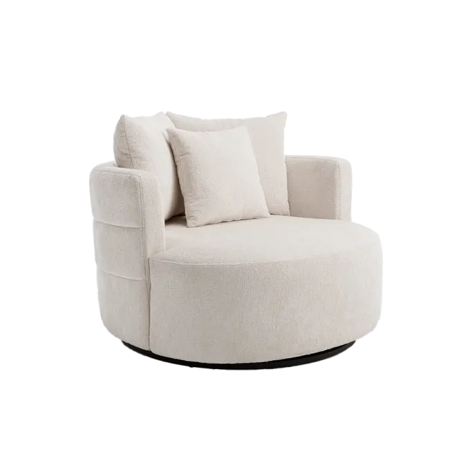 Tower Living Bolza Fauteuil - Trenza 6 ivory (draaibaar)