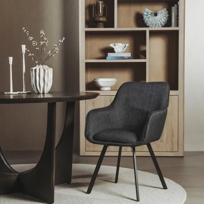 Tower Living Borgo Armstoel - Bjorn 19 antracite (draaibaar)