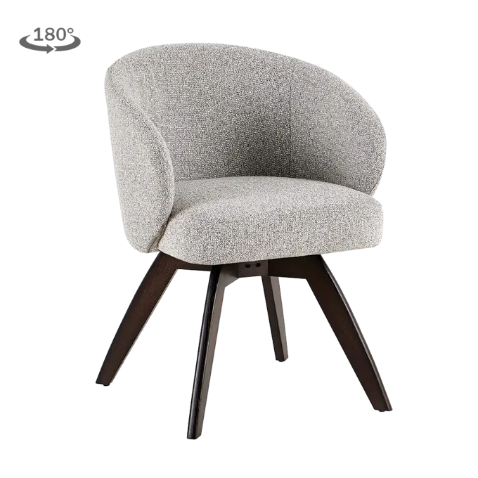 Tower Living Brescia Armstoel - fabric Puente 09 light grey (draaibaar) met espressopot