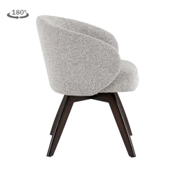 Tower Living Brescia Armstoel - fabric Puente 09 light grey (draaibaar) met espressopot