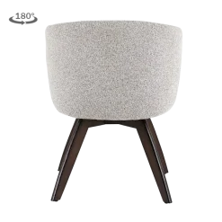 Tower Living Brescia Armstoel - fabric Puente 09 light grey (draaibaar) met espressopot