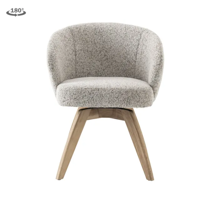 Tower Living Brescia Armstoel - fabric Puente 06 beige white (draaibaar)