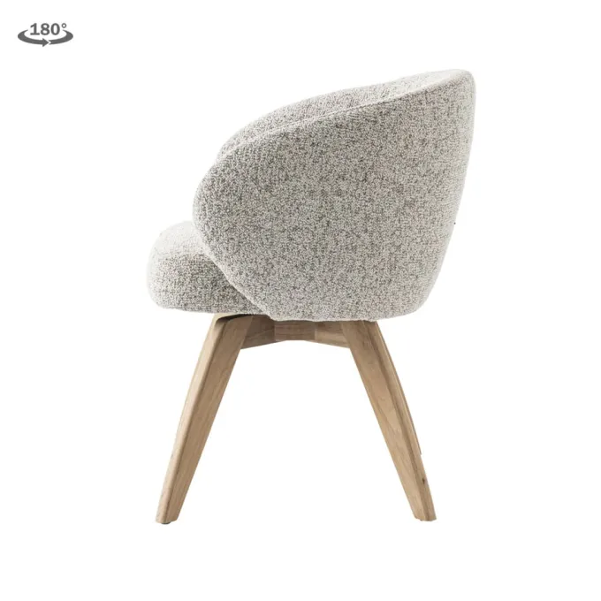 Tower Living Brescia Armstoel - fabric Puente 06 beige white (draaibaar)
