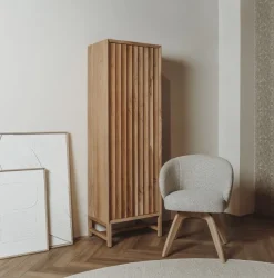 Tower Living Brescia Armstoel - fabric Puente 06 beige white (draaibaar)