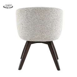 Tower Living Brescia Armstoel - fabric Puente beige wit - Espresso draaibaar