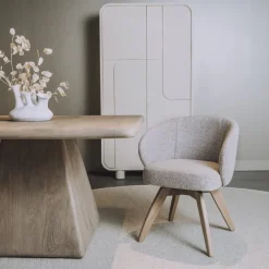 Tower Living Brescia Armstoel - fabric Puente 09 light grey (draaibaar)