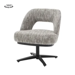 Tower Living Caldes Lounge Stoel - fabric TED 8 white-grey (draaibaar)