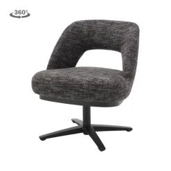 Tower Living Caldes Lounge Stoel - fabric TED 17 blue-grey (draaibaar)