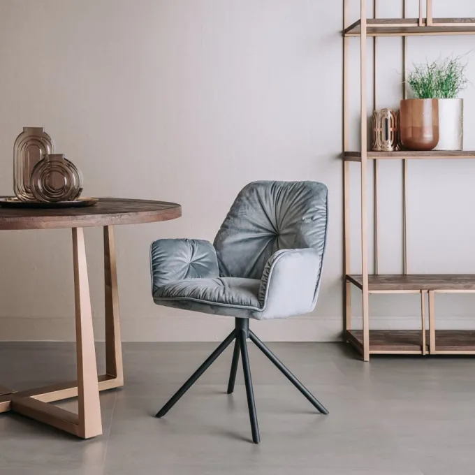 Tower Living Eetkamerstoel Palma - groen, grijs en geel