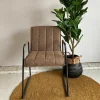 Tower Living Eetkamerstoel Santo met armleuning - cognac, grijs, antraciet en bruin
