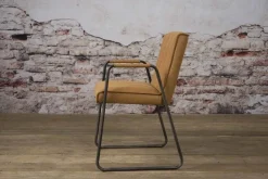 Tower Living Eetkamerstoel Santo met armleuning - cognac, grijs, antraciet en bruin