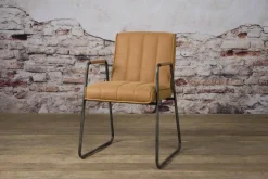 Tower Living Eetkamerstoel Santo met armleuning - cognac, grijs, antraciet en bruin