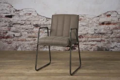 Tower Living Eetkamerstoel Santo met armleuning - cognac, grijs, antraciet en bruin