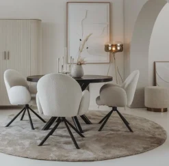 Tower Living Eettafel rond Selva mango zwart Ø 130 cm