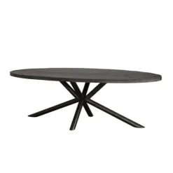 Tower Living Eettafel Selva zwart mango ovaal - 200, 220 of 240 cm