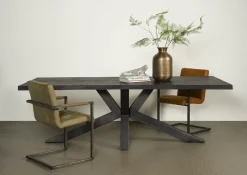 Tower Living Eettafel Sovana Live edge blank of zwart - diverse afmetingen