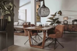 Tower Living Eettafelstoel Amaro Swivel draaistoel Nature 500 koper