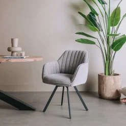 Tower Living Eettafelstoel Bruno draaistoel Nature 452 blauwgrijs