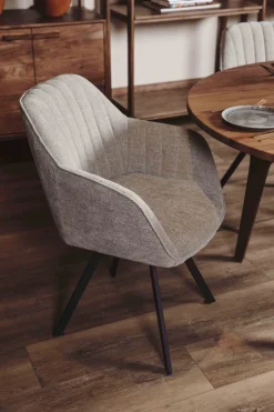Tower Living Eettafelstoel Bruno draaistoel Nature 120 beige / grijs