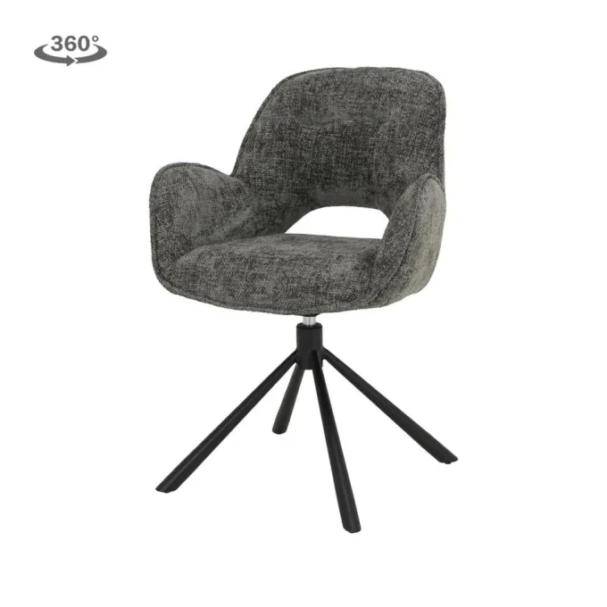Tower Living Eettafelstoel Isola draaibaar- Haga 16 charcoal