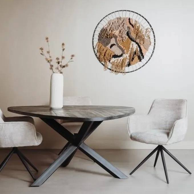 Tower Living Eettafel Trivero 150x150 Mango zwart