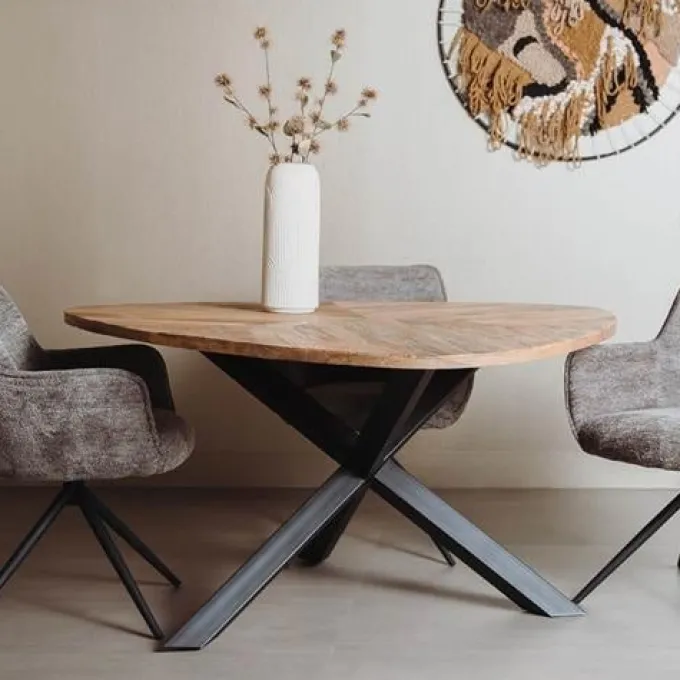 Tower Living Eettafel Trivero 150x150 Mango Naturel