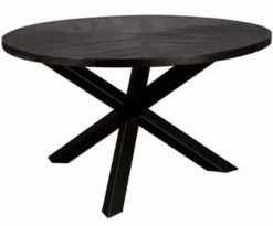 Tower Living Eettafel Viola mango rond - 130 – zwart