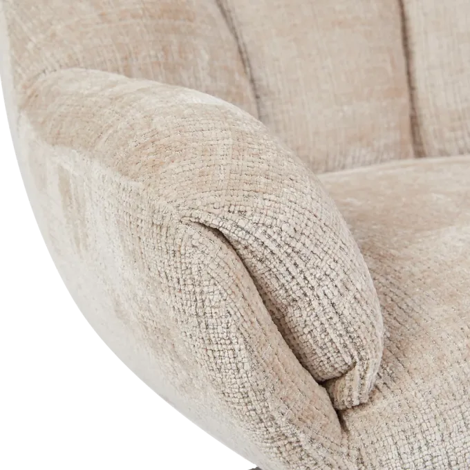 Tower Living Force Fauteuil met hocker - Cremona 14 beige (draaibaar)
