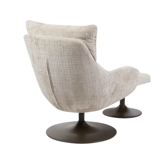 Tower Living Force Fauteuil met hocker - Cremona 14 beige (draaibaar)
