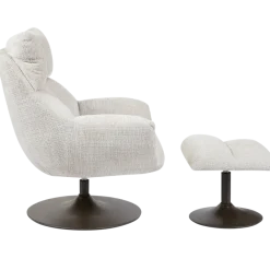 Tower Living Force Fauteuil met hocker - Cremona 02 zand (draaibaar)