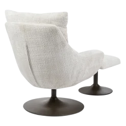 Tower Living Force Fauteuil met hocker - Cremona 02 zand (draaibaar)