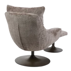 Tower Living Force Fauteuil met hocker - Cremona 24 clay (draaibaar)
