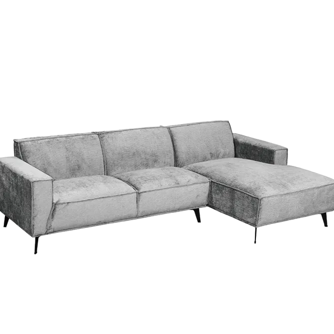 Tower Living Leeds 2 5-AL + Chaise R - Touch 27 Light grey